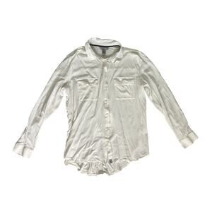 Womens Bass & Co. Long-sleeved Button Up Blouse Size Medium Casual Career Office